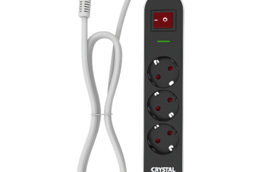 CRYSTAL AUDIO Elegance ES3PD Μαύρο Πολύπριζο Schuko 3 Θέσεων + 2 USB