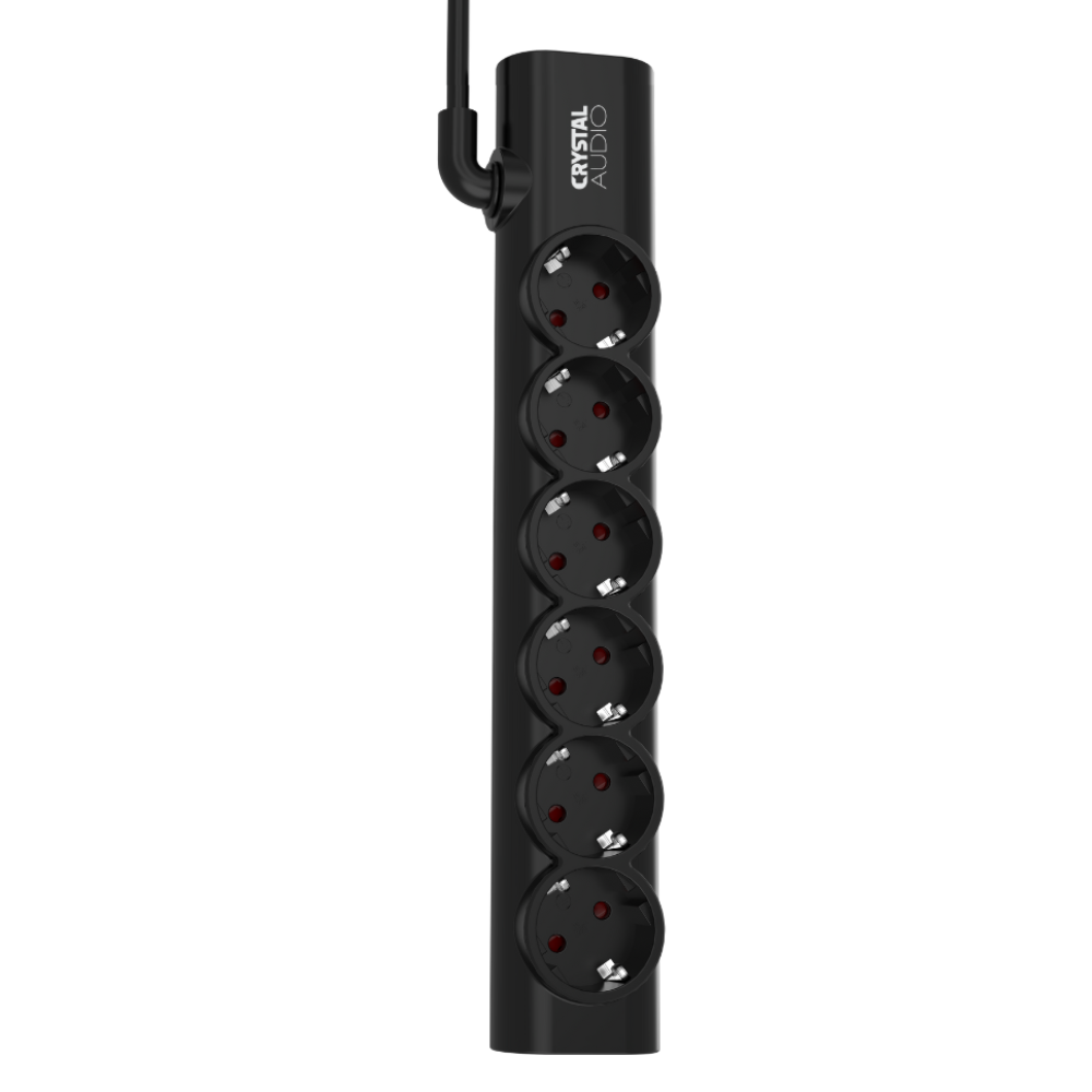 CRYSTAL AUDIO Elegance PSEL6S Μαύρο Πολύπριζο Schuko 6 Θέσεων