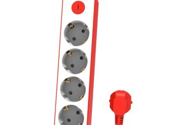 Philips CHP2145R/GRS Πολύπριζο 4 θέσεων με προστασία και καλώδιο 1.5m Kόκκινο