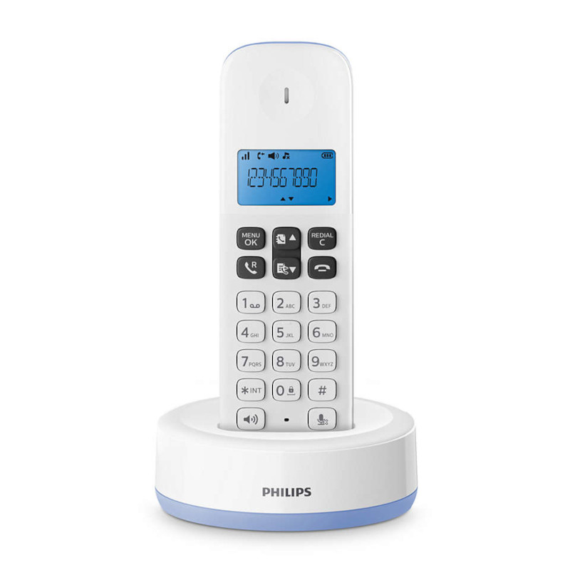 Philips D1611S/GRS Γαλάζιο (Ελληνικό Μενού) Ασύρματο τηλέφωνο με ανοιχτή ακρόαση