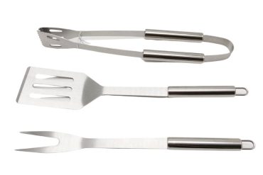 Osio OGA-1414 Σετ εργαλείων ψησίματος Τσιμπίδα-Σπάτουλα-Πιρούνα ανοξείδωτο για BBQ