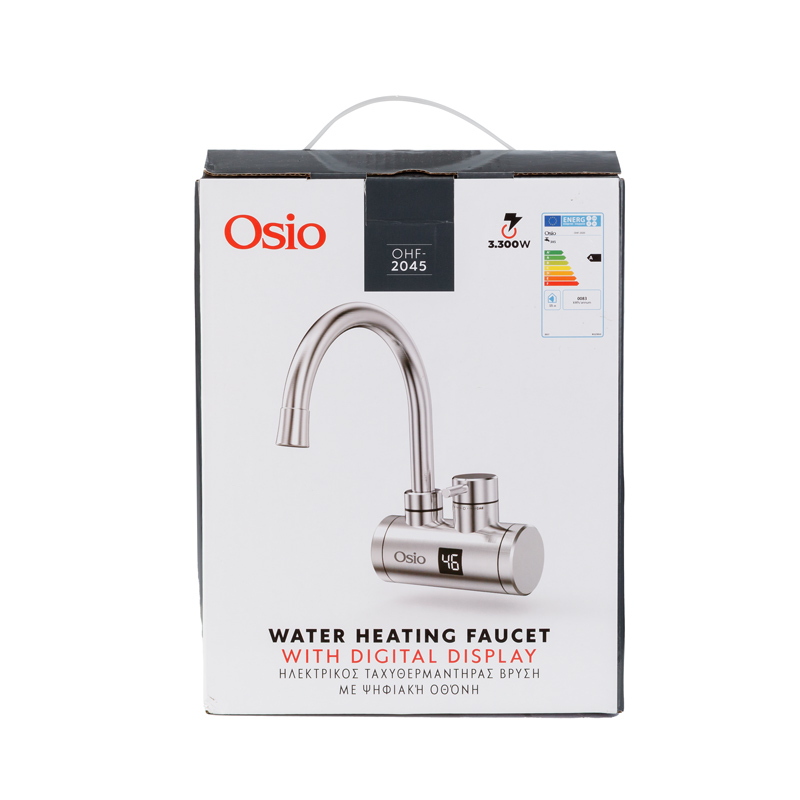 Osio OHF-2045 Ηλεκτρικός ταχυθερμαντήρας βρύση τοίχου με οθόνη inox για μπάνιο 3300W - Image 9