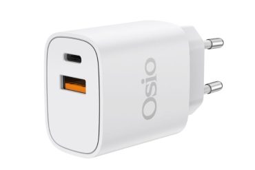 Osio OTU-5904W Διπλός φορτιστής κινητού με USB Type-C και USB Type-A – 20W