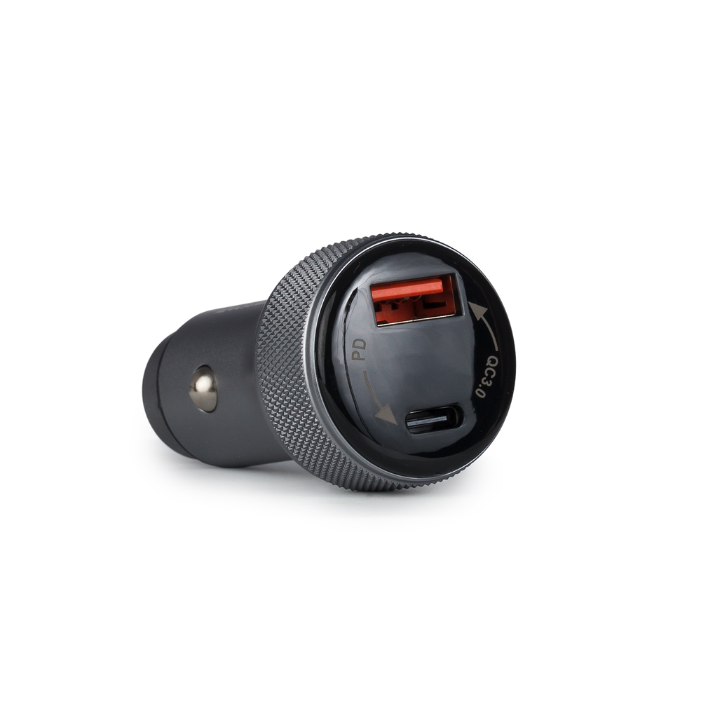 Osio OTU-6038 Ανθρακί ταχυφορτιστής αυτοκινήτου με USB-A και Type-C-38W - Image 2