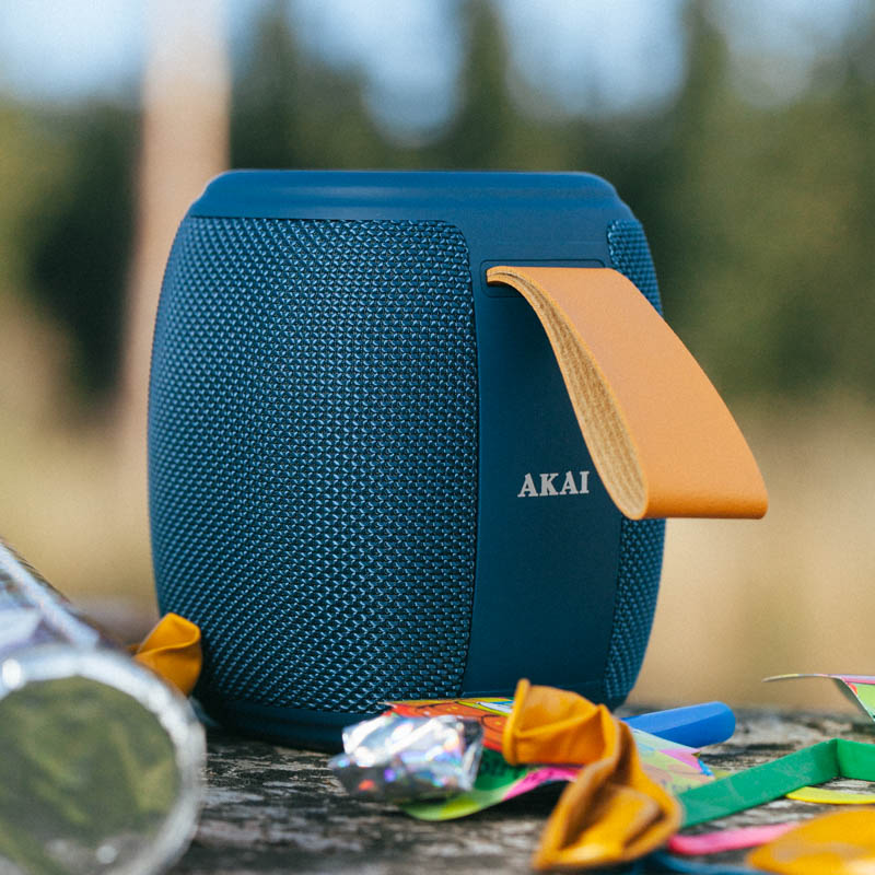 Akai ABTS-V5BL Μπλε φορητό μίνι ηχείο Bluetooth με USB, SD, FM, AWS, LED, Handsfree-3W RMS - Image 17