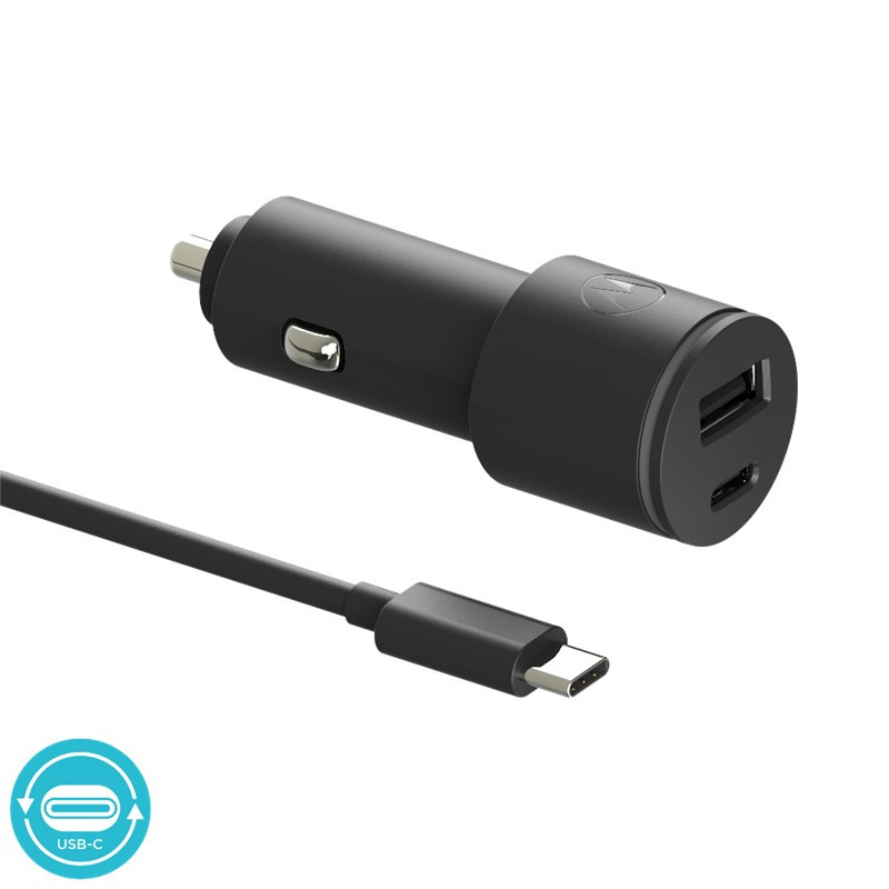 Motorola SJV102 Μαύρος ταχυφορτιστής αυτοκινήτου με 2xUSB Τype-C PD 2.0
