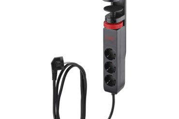 Olympia SL 3000 (41211) Πολύπριζο 3 θέσεων με σφιγκτήρα και διακόπτη μαύρο