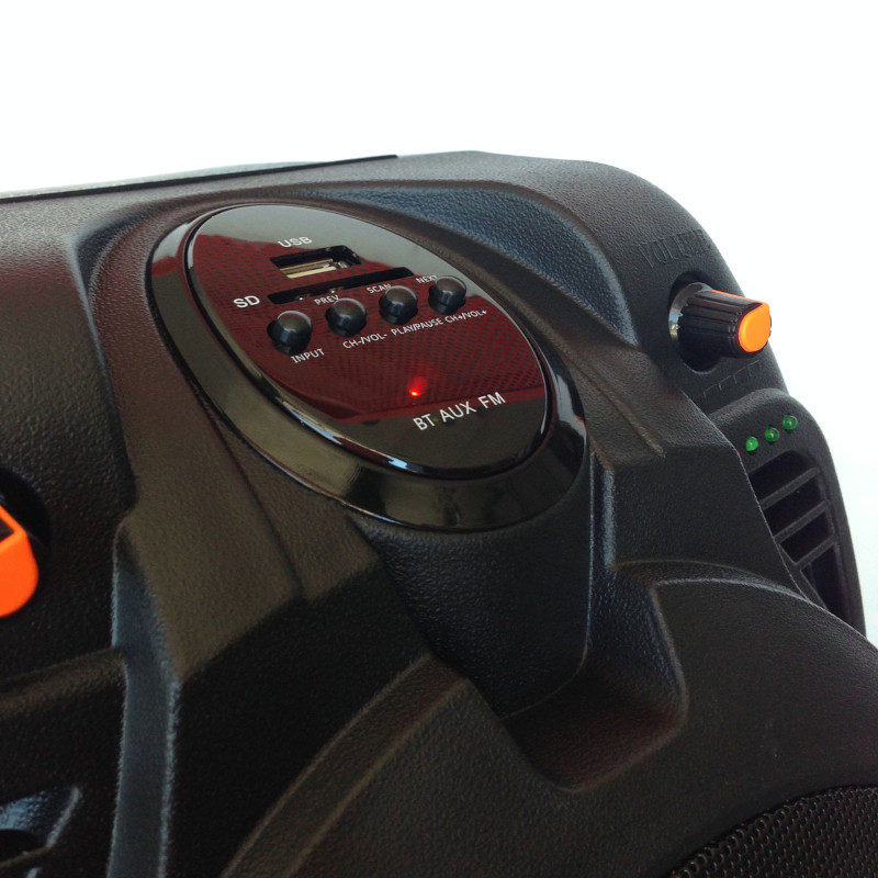 Akai SS022A-X6 Φορητό ηχείο Bluetooth με ενισχυτή, USB, FM, AUX, κάρτα SD, ασύρματο μικρόφωνο και τηλεχειριστήριο – 30W RMS - Image 9