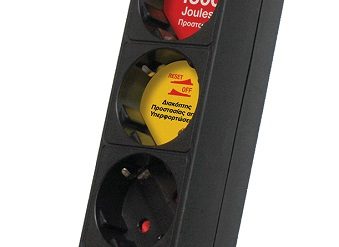CRYSTAL AUDIO CP6 Μαύρο Πολύπριζο Προστασίας Schuko 6 Θέσεων 1300j/70db