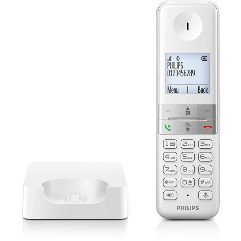 Philips D4701W/GRS Λευκό (Ελληνικό Μενού) Ασύρματο τηλέφωνο με ανοιχτή ακρόαση