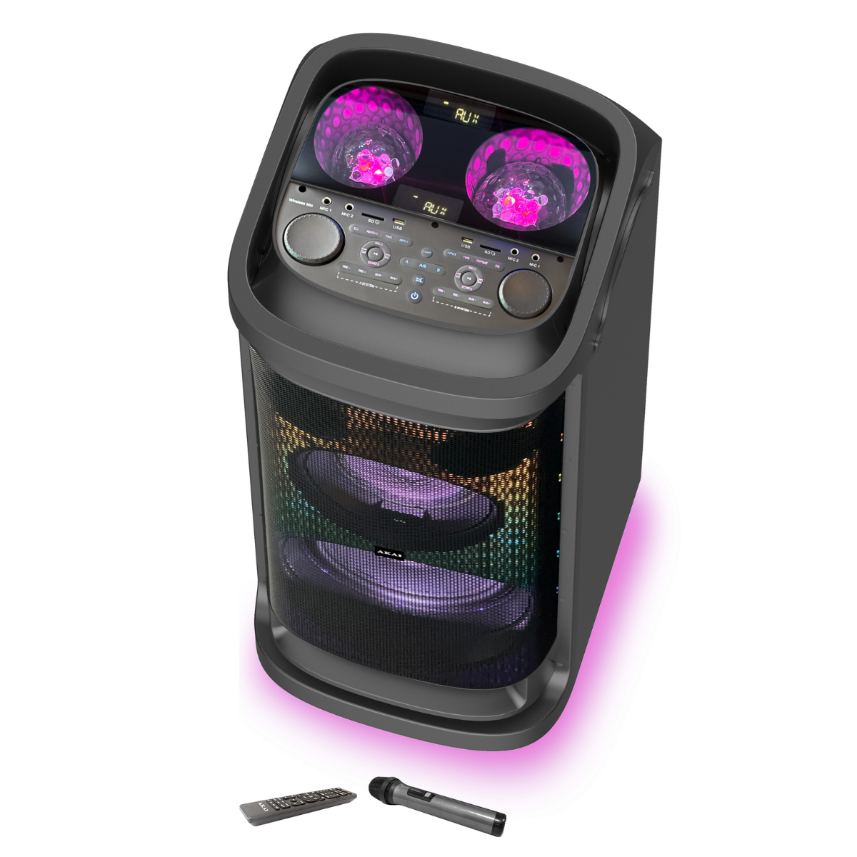 AKAI DJ-Y9L Party Speaker με Bluetooth & DiscoBall Lights, 600W RMS, 12″ subwoofer, 8″ mid-range - Image 4