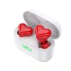 TWS Ασύρματα Bluetooth  in-ear ακουστικά με βάση φόρτισης, κόκκινα