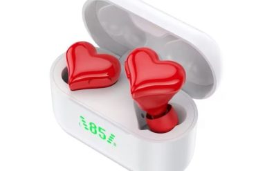 TWS Ασύρματα Bluetooth  in-ear ακουστικά με βάση φόρτισης, κόκκινα
