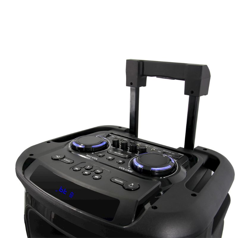 Akai ABTS-15 Pro Volcano Μαύρο φορητό Party speaker τρόλεϊ με Bluetooth, USB, SD, AUX, FM, LED, AWS με τηλεχειριστήριο, 2 ασ. μικρ. και υποδοχές για μικρ. και όργανο – 75W RMS - Image 14