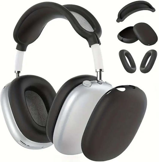 Συμβατή θήκη ΟΕΜ ,Full Cover 3 Τεμ για Apple Airpods Max Black Σιλικόνη , μαύρη
