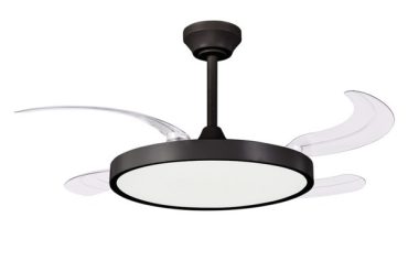 ΑΝΕΜΙΣΤΗΡΑΣ ΟΡΟΦΗΣ ΜΑΥΡΟΣ ΜΕ ΑΝΟΙΓΟΚΛΕΙΟΜΕΝΕΣ ΦΤΕΡΩΤΕΣ Φ107 30W DC MOTEΡ ΜΕ LED ΦΩΣ 36W ΚΑΙ ΚΟΝΤΡΟΛ