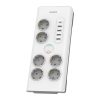 Philips SPN7060WA/GRS Πολύπριζο ασφαλείας 6 θέσεων με 1 USB Type-C 15 W και 4 USB Type-A 20 W