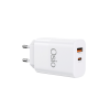 Osio OTU-5965W Ταχυφορτιστής Ρεύματος GaN 65W PD με USB-A & USB-C (Λευκός)