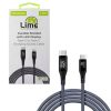 Lime LBLCC02 Ανθεκτικό Πλεκτό Καλώδιο USB-C σε USB-C με Οθόνη LED 120W