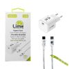 Lime LGC45W Φορτιστής Ταξιδιού GaN PD 3.0/QC 3.0 45W + Πλεκτό Καλώδιο USB-C to USB-C LBCC01 (8402333)