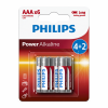 Philips LR03P6BP/GRS Power Alkaline Αλκαλικές Μπαταρίες AAA 1.5V (6 τεμ.)